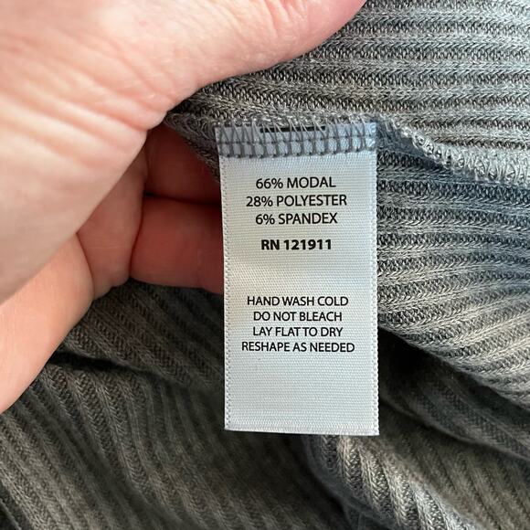 Revolve LNA Detached Turtleneck Long Sleeve Lightweight Sweater Top Gray Large - Picture 12 of 16